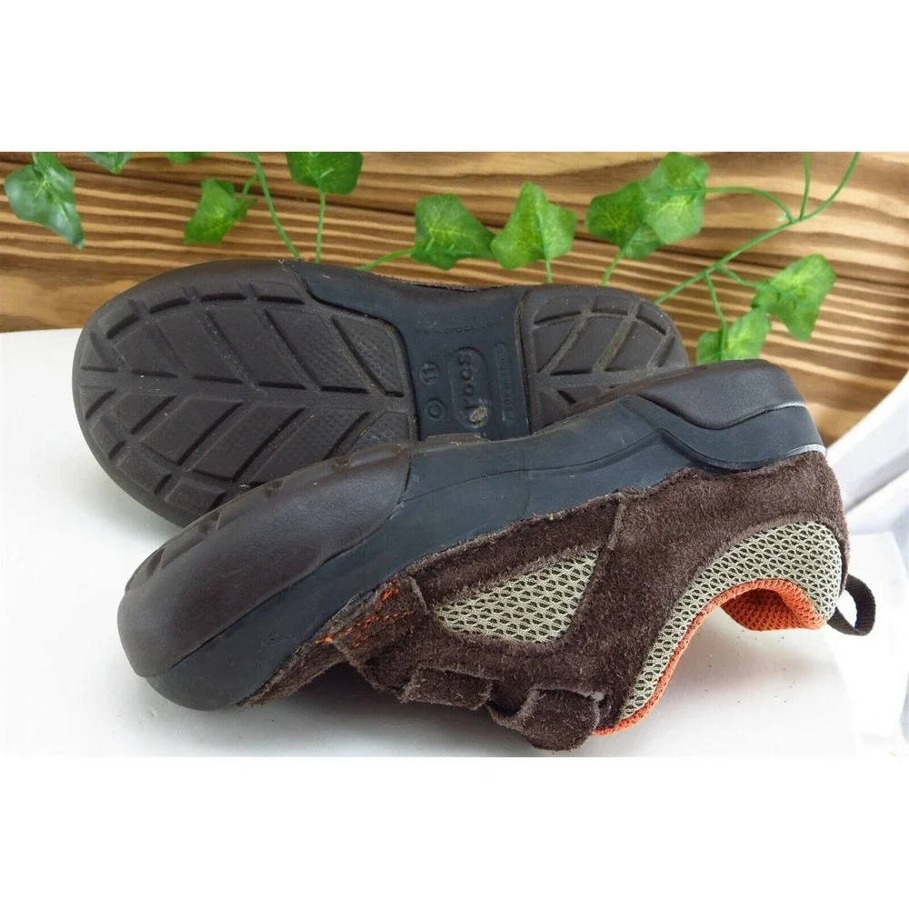 Crocs Toddler Boys 11 Medium Brown‎ Running Leather